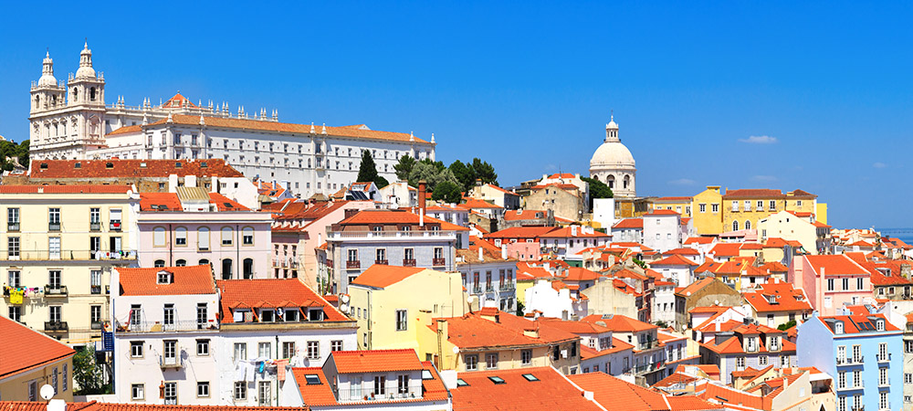 De skyline van Lissabon